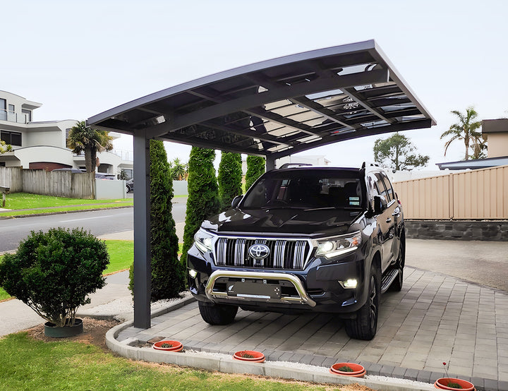 Single Carport-550x 280 x 316cm, Colour: Black / Dark Grey,