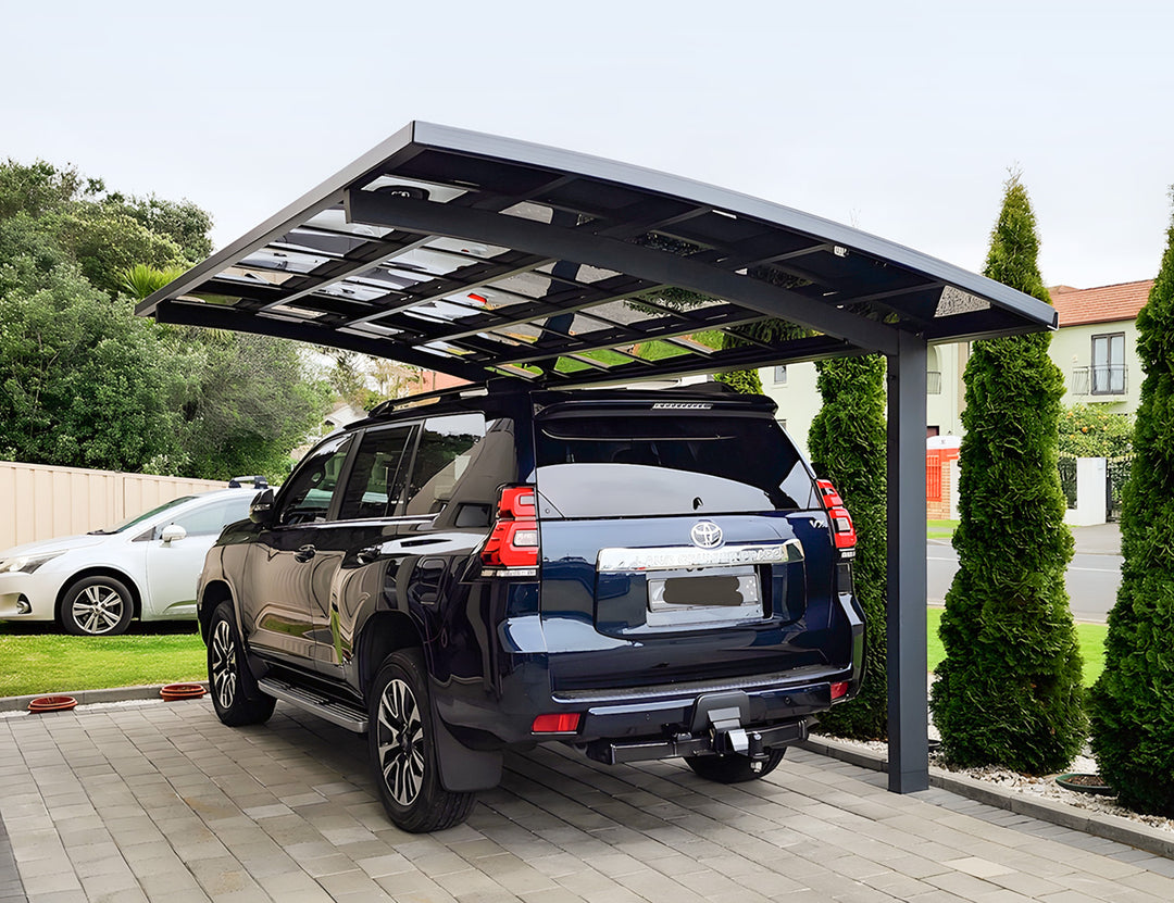 Single Carport-550x 280 x 316cm, Colour: Black / Dark Grey,