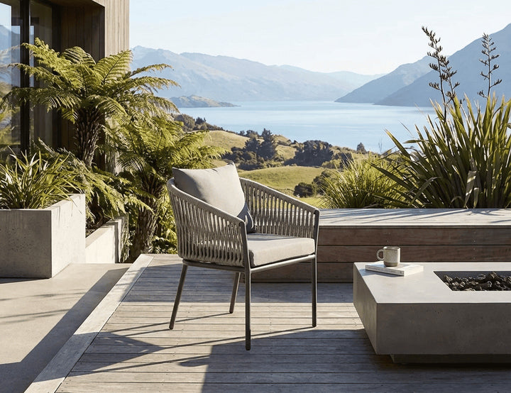 Kereru Aluminium and Rope Outdoor Dining Chair
