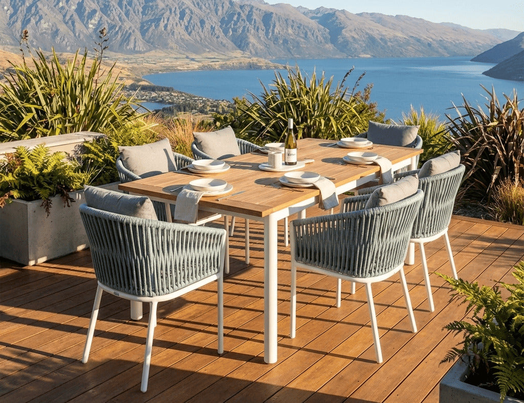 Kereru Aluminium and Rope Outdoor Dining Chair