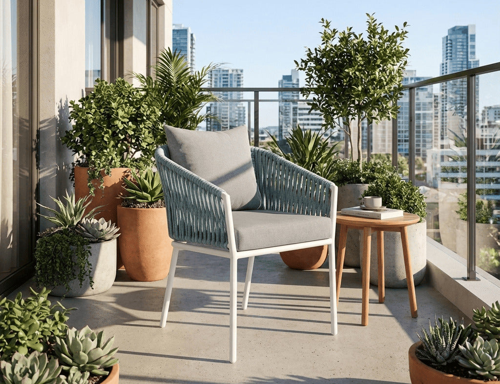 Kereru Aluminium and Rope Outdoor Dining Chair