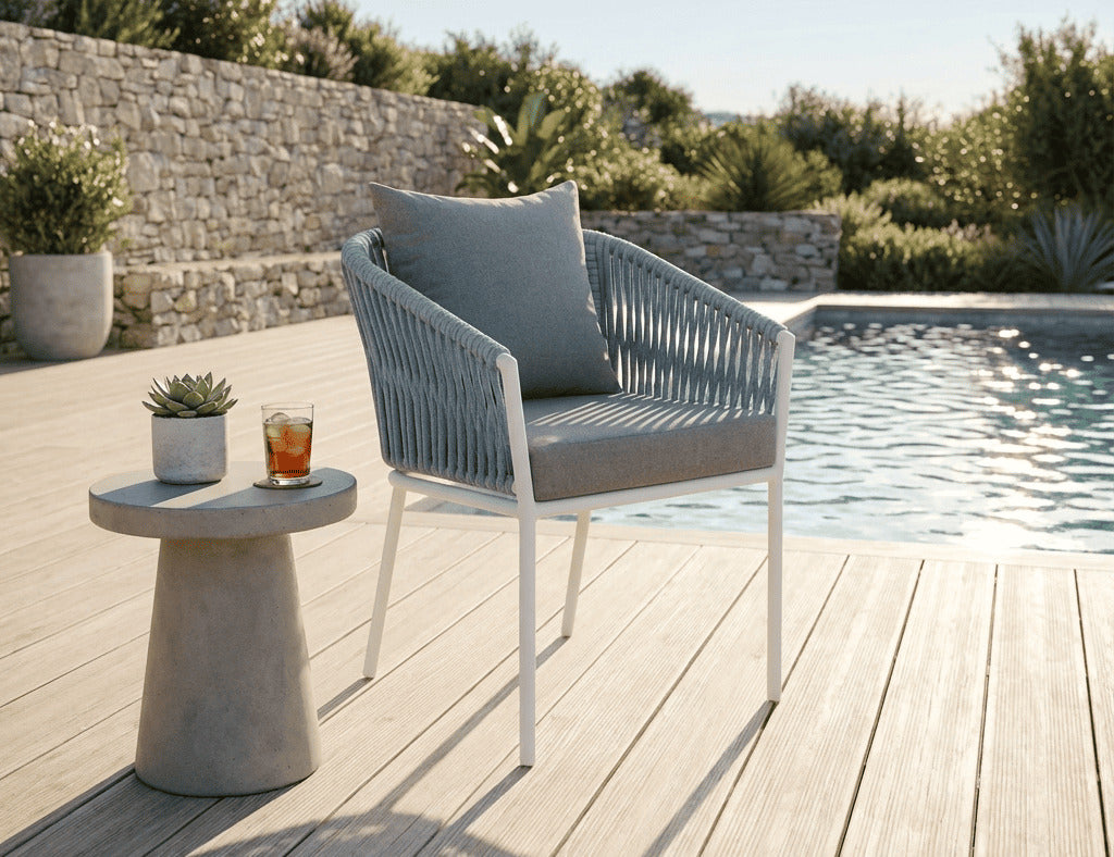 Kereru Aluminium and Rope Outdoor Dining Chair