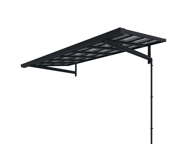 City Window / Door Awning Canopy Collection, Size: 2 x 1.5m, Colour: Black / Light Grey