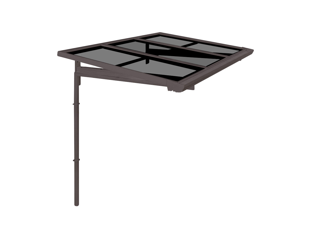 City Window / Door Awning Canopy 2x1.5m Coffee Frame ＆ Dark Grey Panel