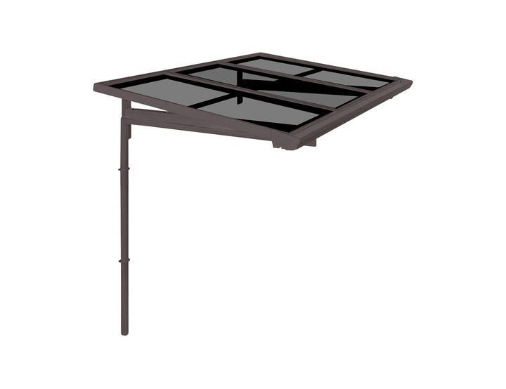 City Window / Door Awning Canopy 2x1.5m Coffee Frame ＆ Dark Grey Panel