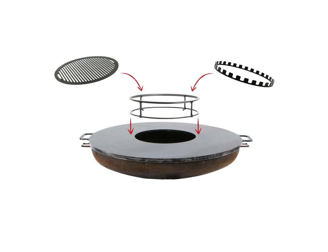 Corten Steel Fire Pit Bowl – 80cm Outdoor Brazier