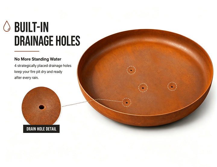 BASIN 80CM Corten Steel Fire Pit Bowl