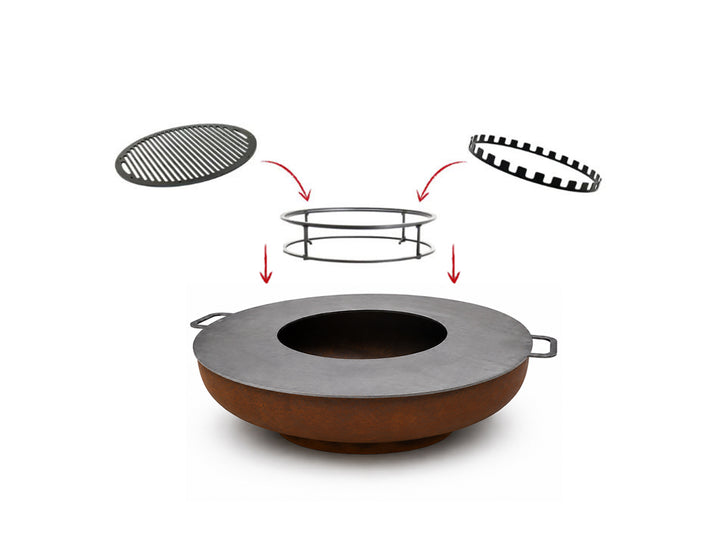 80cm Fire Pit Complete BBQ Set