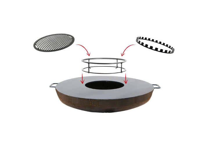 80cm Fire Pit Complete BBQ Set
