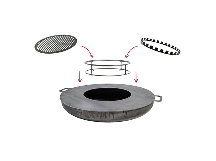 80cm Fire Pit Complete BBQ Set