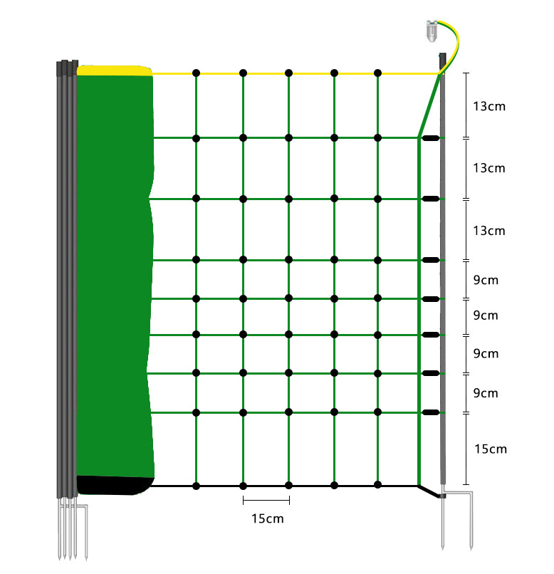 Electric Fence Netting - 50m X 90cm