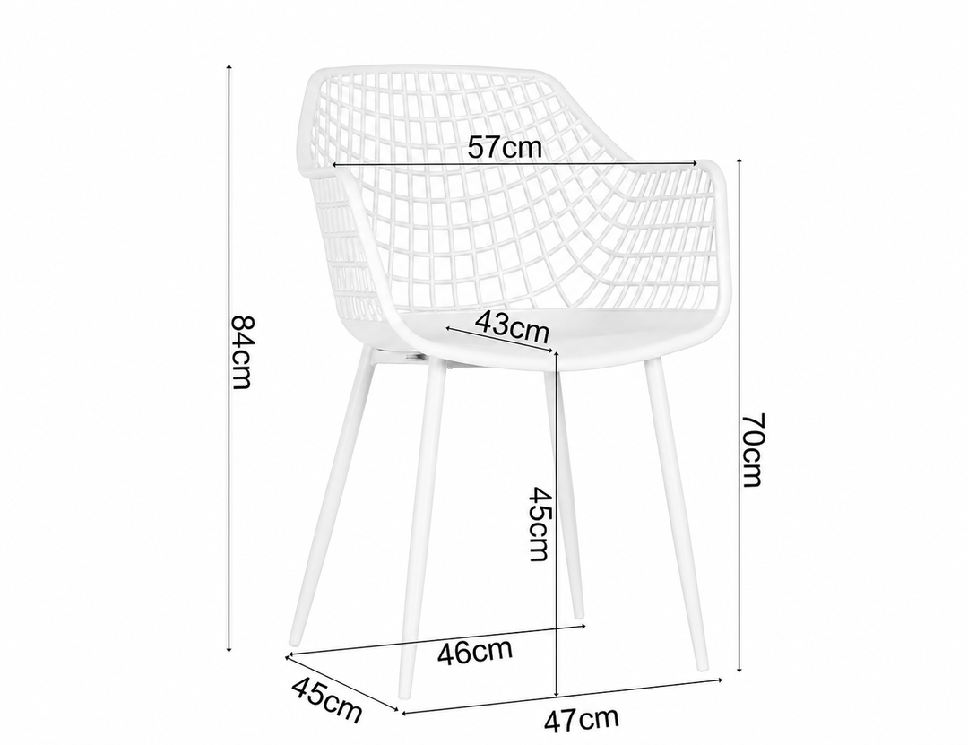 Cirrus Table With Ava Armchairs 5-Piece Dining Set