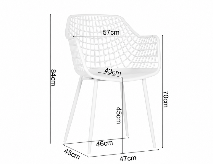 Cirrus Table With Ava Armchairs 5-Piece Dining Set