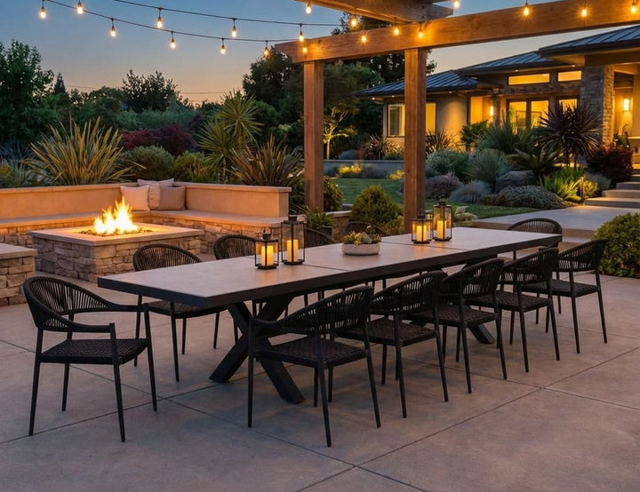 Accentor Extendable Table (240-360)cm With Magpie Chairs 11-Piece Outdoor Dining Set