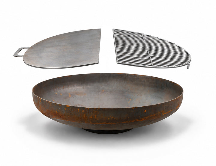 75cm Fire Pit Grill Duo Set