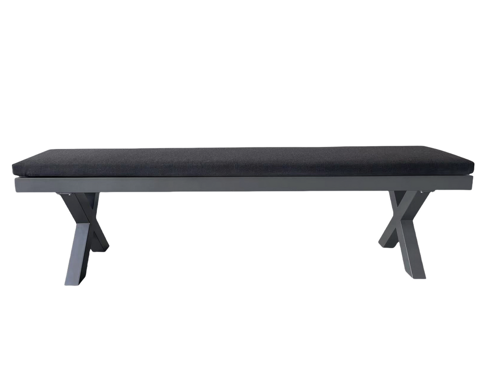 Varga Outdoor Bench Cushion, Colour: Dark Grey,