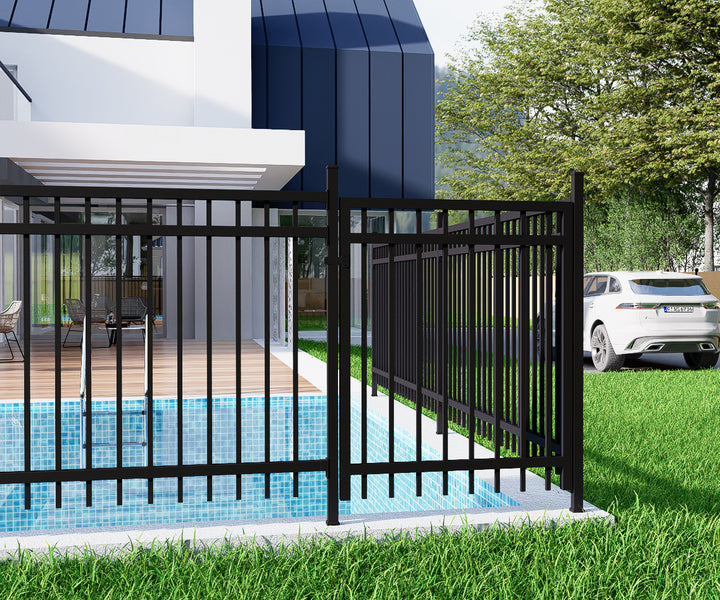 Aluminium Pool Gate, Size: 0.97 x 1.2m, Colour: Black