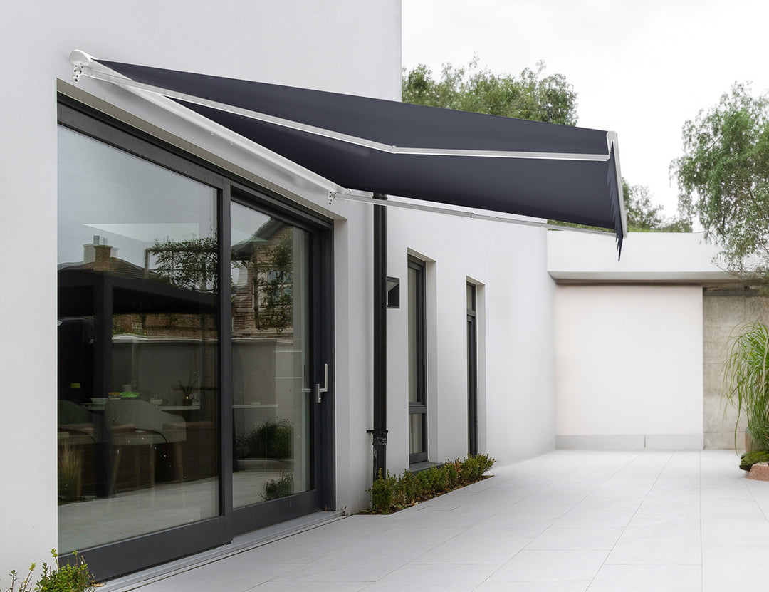 Etna Half Cassette Motorised Retractable Awning(valance removable), Size: 3 x 2.5m, Colour: Dark Grey+Dark Grey