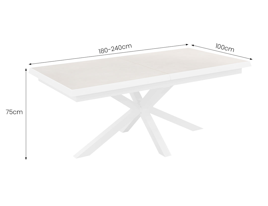 Chickadee Outdoor Sintered Stone Extendable Table 180-240 X 100cm