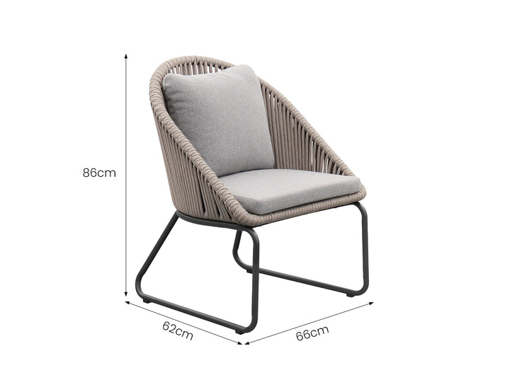 Rifleman 2.0 Aluminium And Rope Outdoor Patio Dining Chair