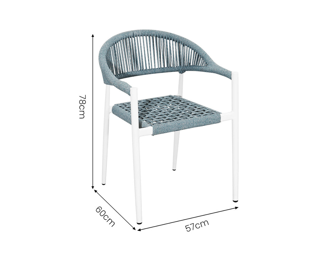 Magpie Aluminium And Rattan Dining Chair, Colour: Grey,