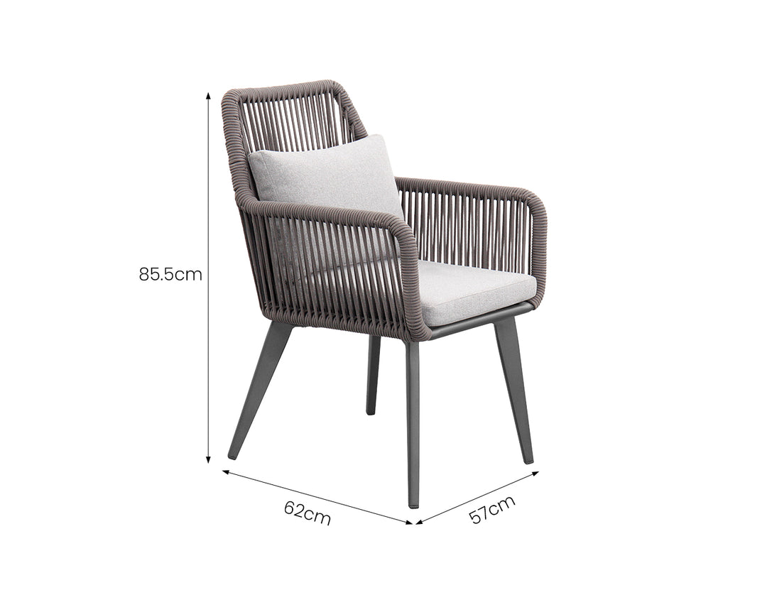 Falcon Aluminium And Rope Outdoor Dining Chair