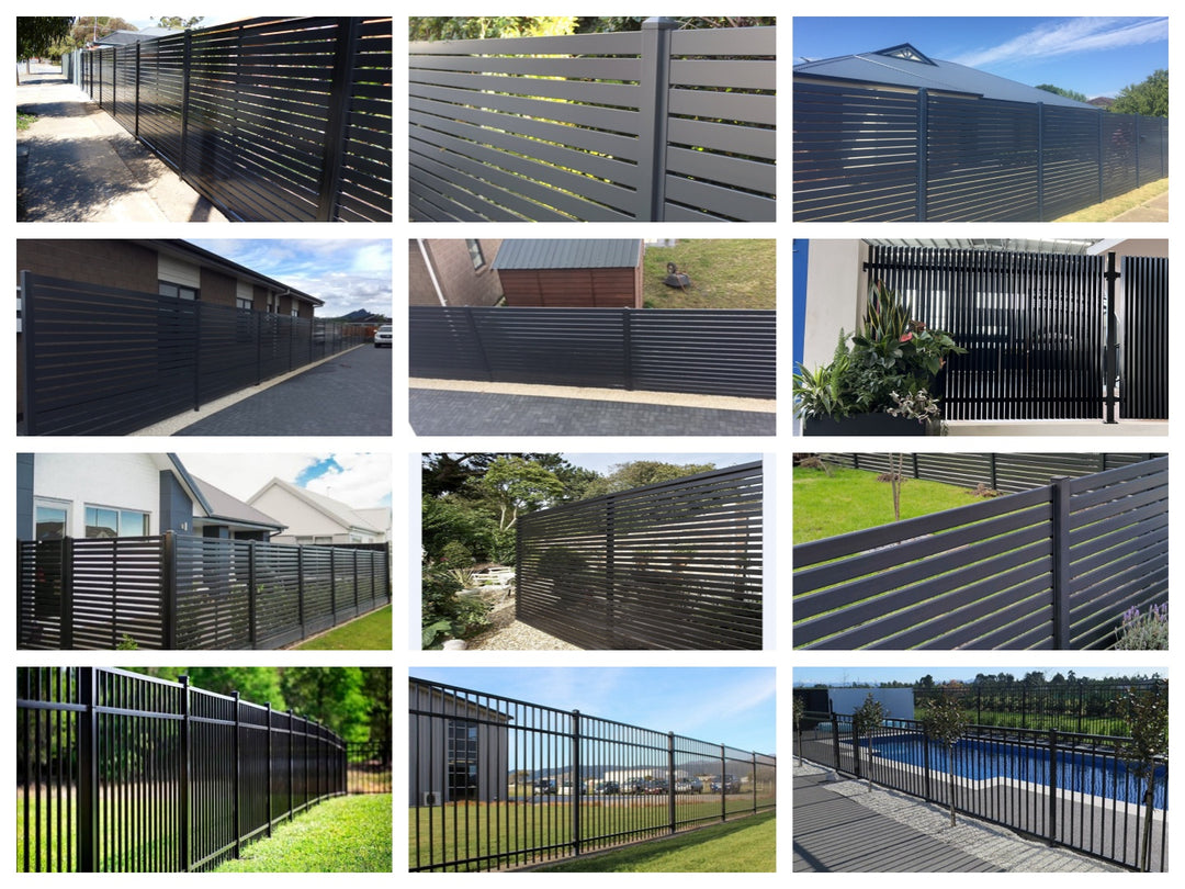 Aluminium Blade Fence Panel - Vertical(DIY), Size: 2.4 x 1.8m, Colour: Black