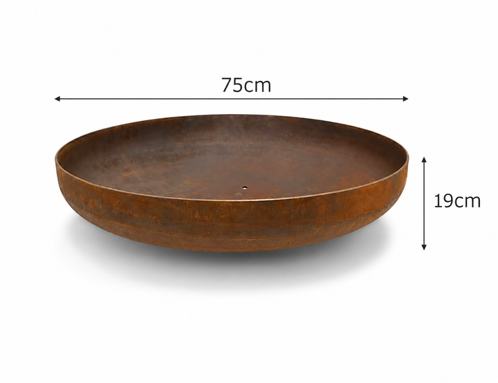 75cm Corten Fire Pit & Base Stand Set