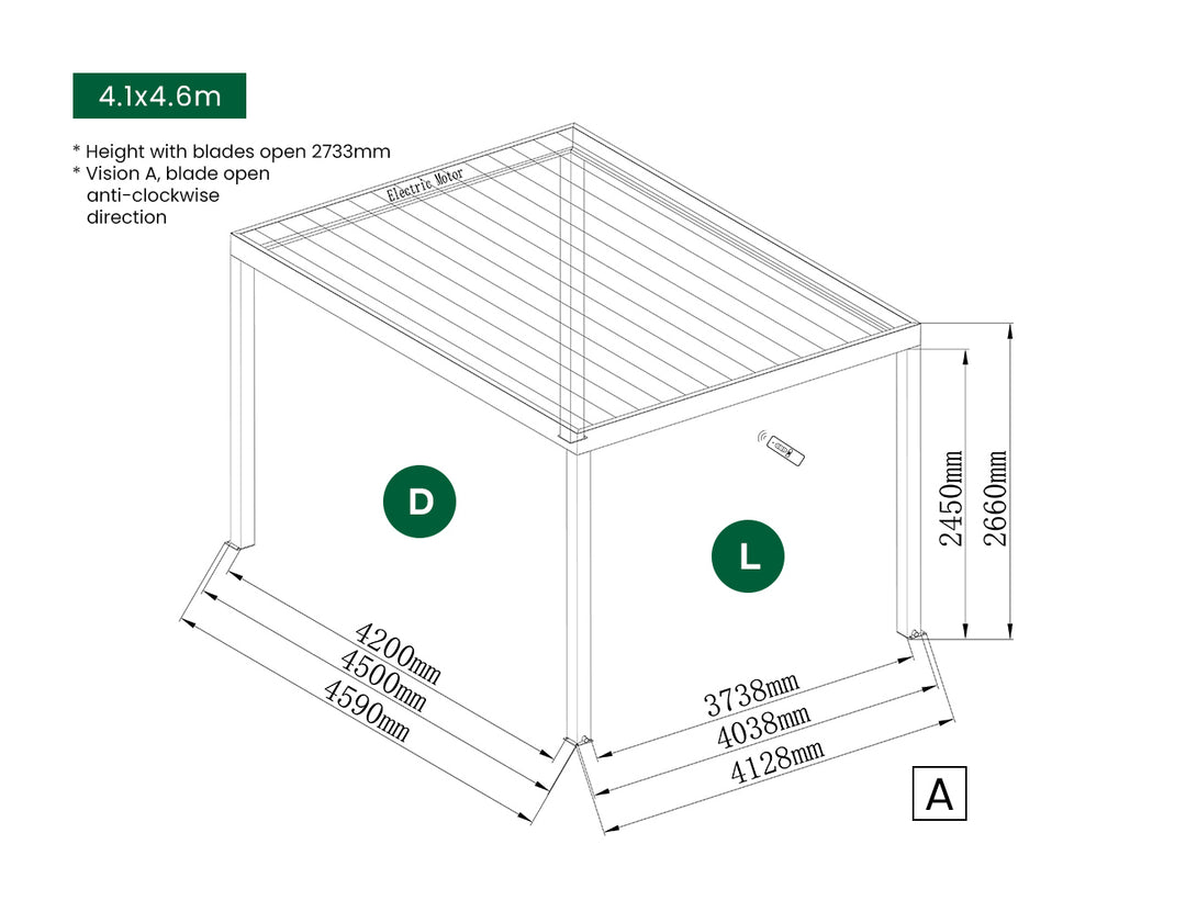 Motorised Blind For Pacific Freestanding Pergola