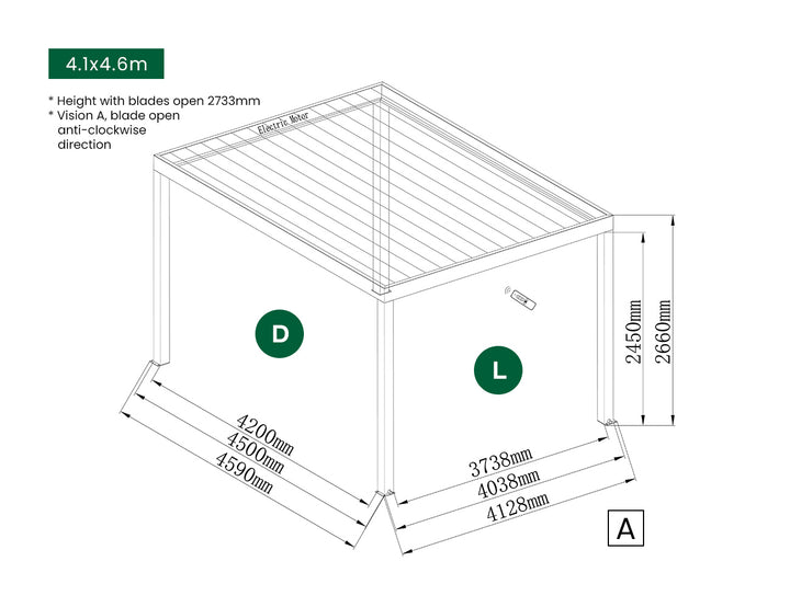 Motorised Blind For Pacific Freestanding Pergola