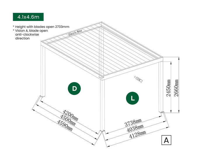 Manual PVC Blind For Pacific Freestanding Pergola