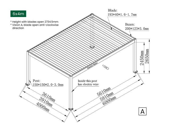 Tasman Motorised Freestanding Louvre Roof