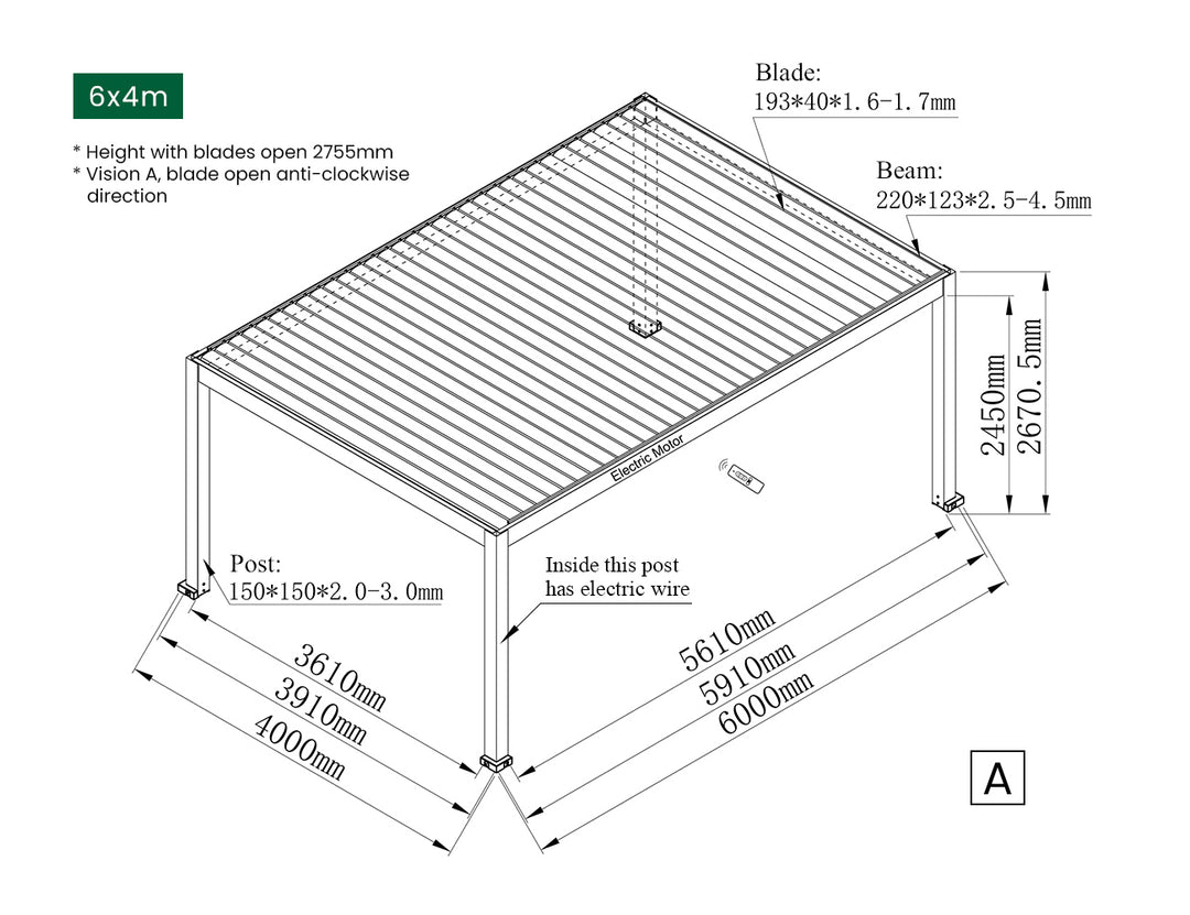 Tasman Motorised Freestanding Louvre Roof