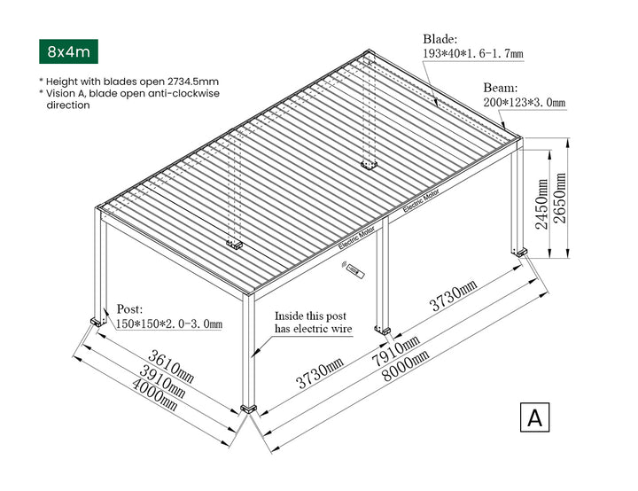 Tasman Motorised Freestanding Louvre Roof