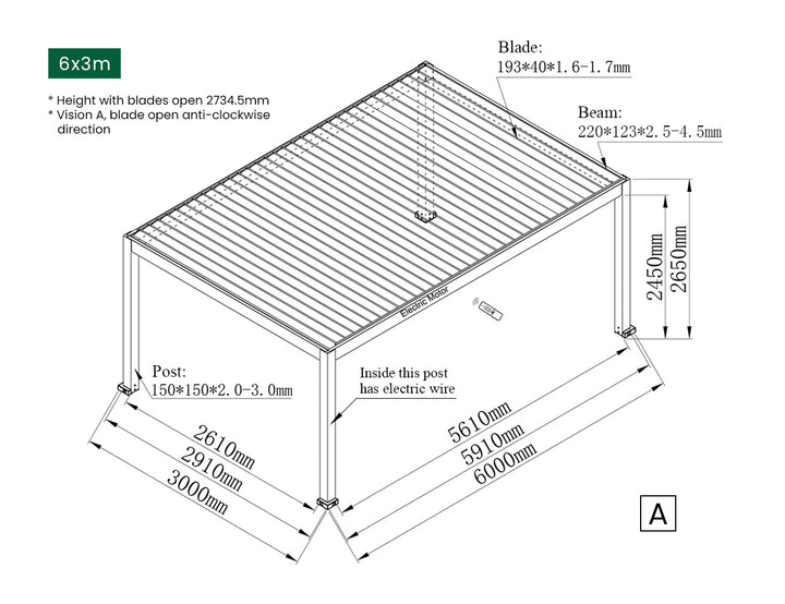 Tasman Motorised Freestanding Louvre Roof