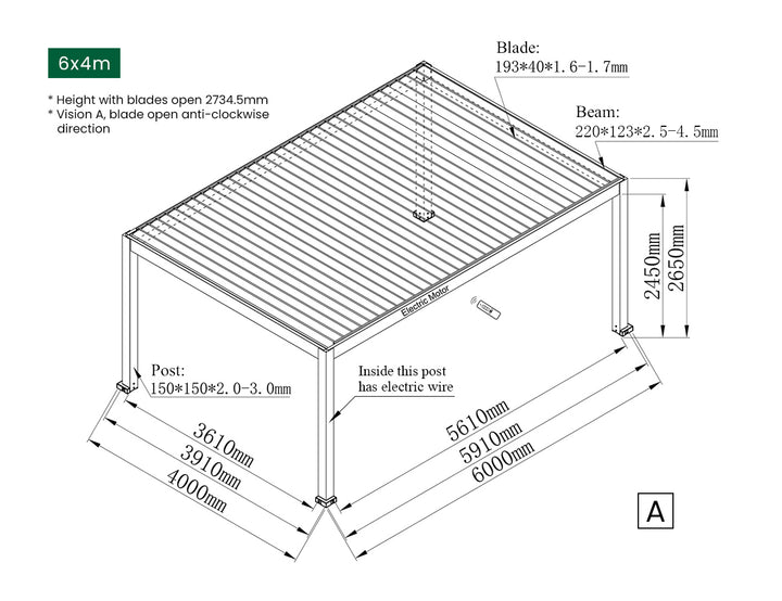 Tasman Motorised Freestanding Louvre Roof