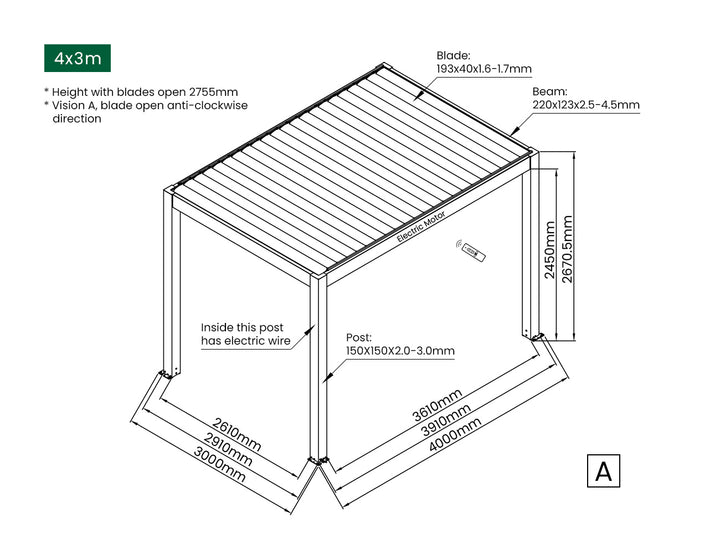 Tasman Motorised Freestanding Louvre Roof