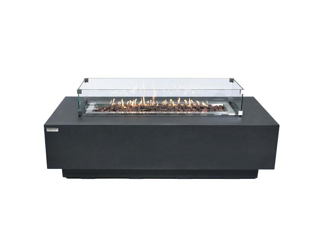 Rectangle Fire Pit Glass Wind Guard -112.6 X 35.6 X 18cm