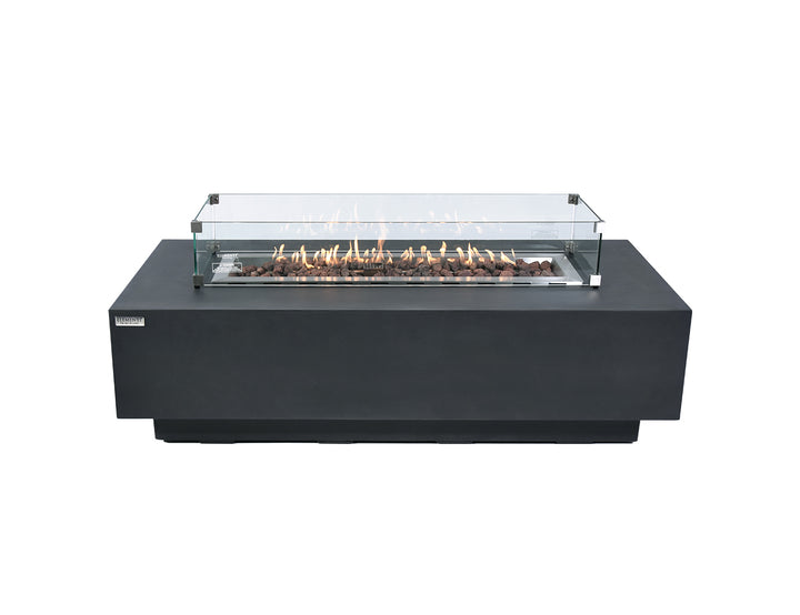 Rectangle Fire Pit Glass Wind Guard -112.6 X 35.6 X 18cm