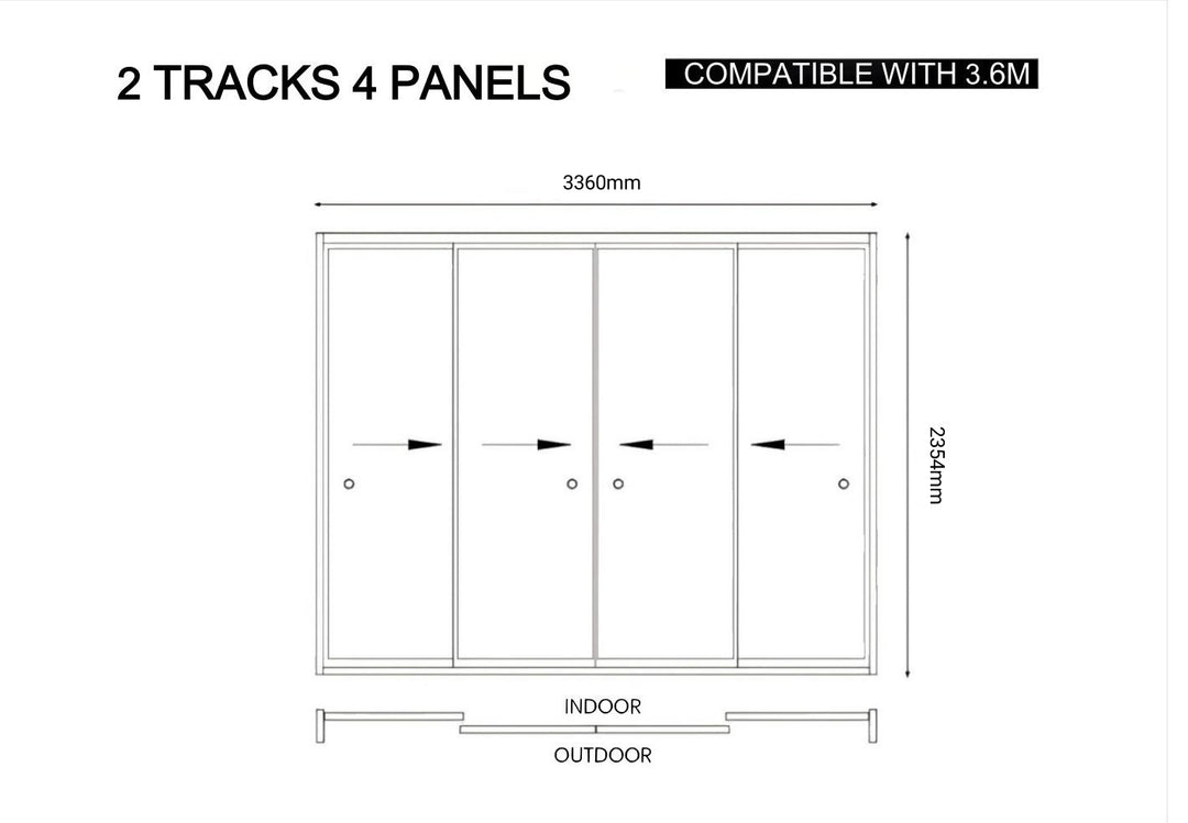 Baltic Freestanding Pergola Frame Glass Sliding Door, Size: 2.6m, Colour: Charcoal