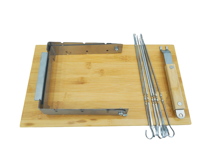 Hibachi Tabletop BBQ Grill With Skewer Rack - Rectangle
