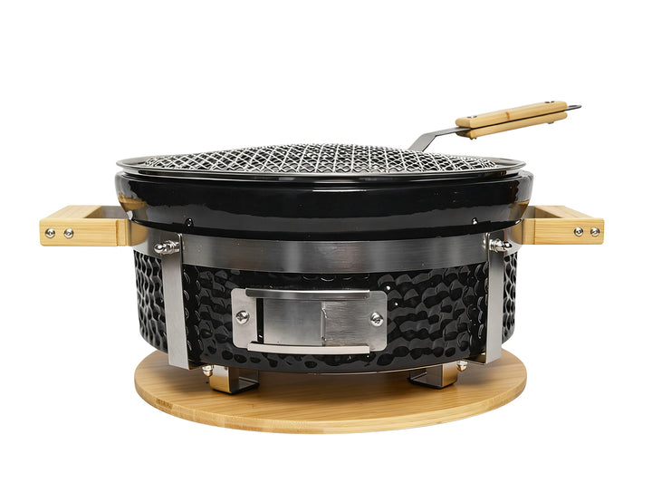 Hibachi Tabletop BBQ Grill with Searing Plate & Oil Tray - Round