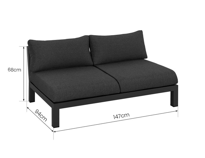Newport Aluminium Outdoor Loveseat Sofa Set - 3PCS