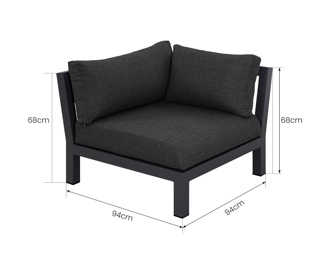 Newport Aluminium Outdoor Loveseat Sofa Set - 3PCS