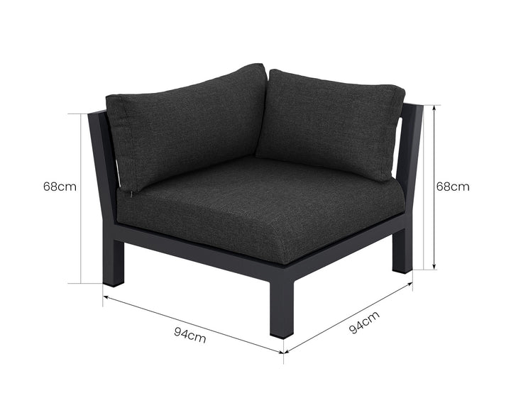 Newport Aluminium Outdoor Loveseat Sofa Set - 3PCS