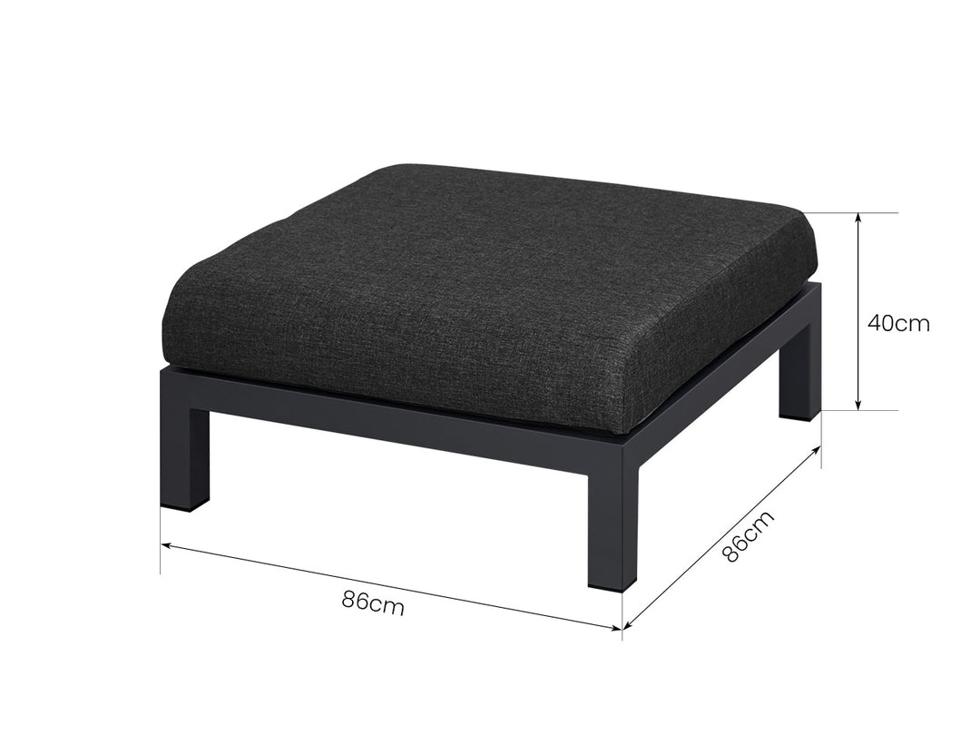 Newport Aluminium Outdoor Armless Sofa Set - 4PCS