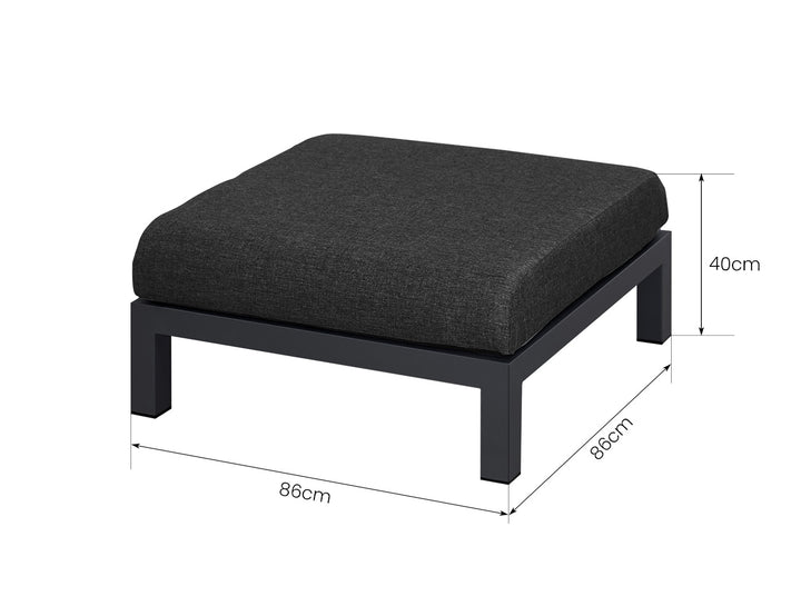 Newport Aluminium Outdoor Armless Sofa Set - 4PCS