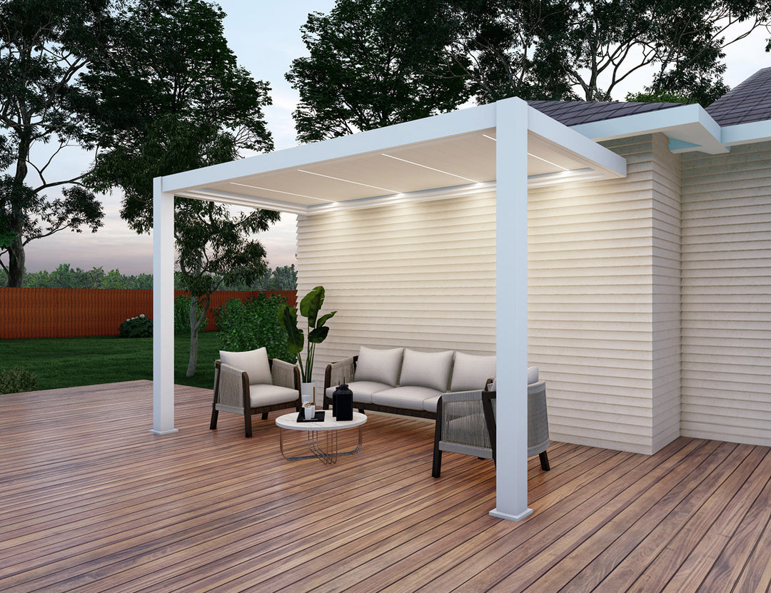 Baltic Motorised Wall Mounted Louvre Roof Aluminium Pergola, Size: 2 x 2m, Colour: Black