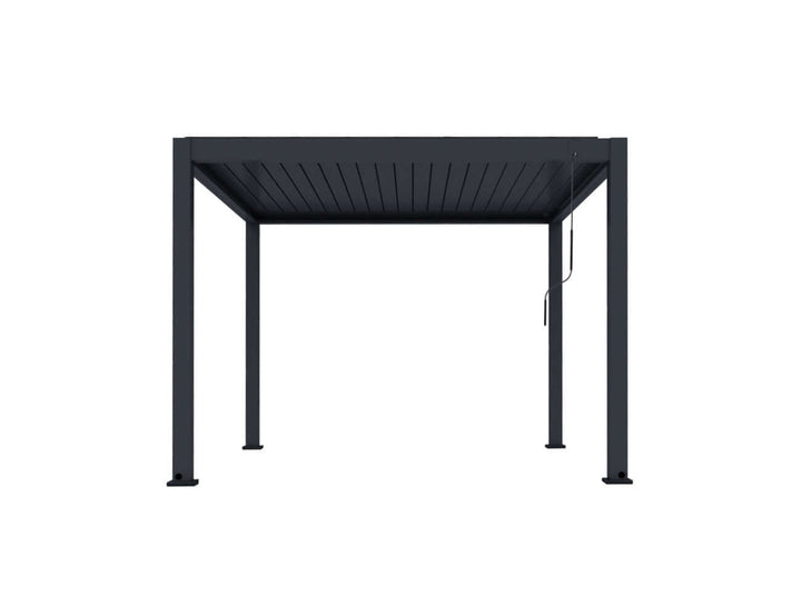 Draft Little Oneroa Manual Freestanding Louvre Roof Aluminium Pergola, Size: 2.5 x 2.5m, Colour: Black