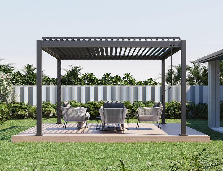 Baltic Manual Freestanding Louvre Roof Aluminium Pergola